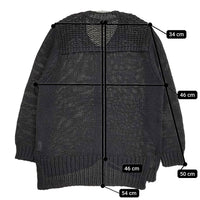 Harriss リネンニット クルーネック サイズ36 スナップボタン カーディガン ブラック レディース ハリス【中古】5-0819M♪
