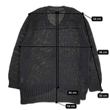 Harriss リネンニット クルーネック サイズ36 スナップボタン カーディガン ブラック レディース ハリス【中古】5-0819M♪