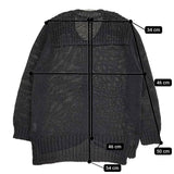 Harriss リネンニット クルーネック サイズ36 スナップボタン カーディガン ブラック レディース ハリス【中古】5-0819M♪