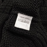 Harriss リネンニット クルーネック サイズ36 スナップボタン カーディガン ブラック レディース ハリス【中古】5-0819M♪