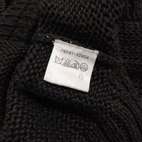 Harriss リネンニット クルーネック サイズ36 スナップボタン カーディガン ブラック レディース ハリス【中古】5-0819M♪