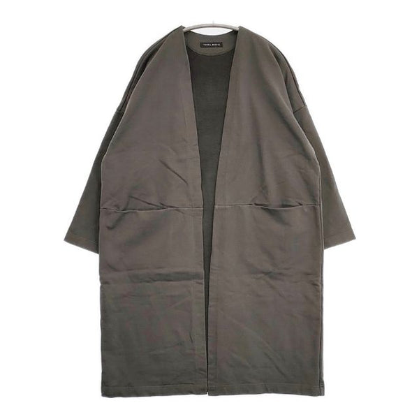 TRAVAIL MANUEL 202004 コットン ロングカーディガン 羽織 カーディガン チャコールグレー レディース トラバイユマニュアル【中古】5-1126M∞