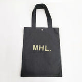 MHL. ロゴ コットンキャンバストート ノベルティ トートバッグ ブラック レディース エムエイチエル【中古】5-1122G∞