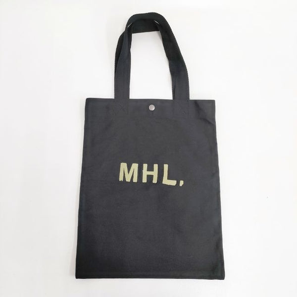 MHL. ロゴ コットンキャンバストート ノベルティ トートバッグ ブラック レディース エムエイチエル【中古】5-1122G∞