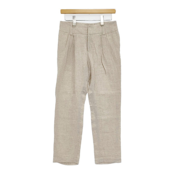 SI-HIRAI CHW-2525 サイズ36 リネン パンツ ベージュ レディース スーヒライ【中古】5-0819M♪