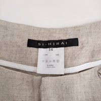 SI-HIRAI CHW-2525 サイズ36 リネン パンツ ベージュ レディース スーヒライ【中古】5-0819M♪