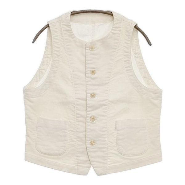 nest Robe 01163-1035 リネン切替 製品染め ジレ ベスト オフホワイト レディース ネストローブ【中古】5-1016M∞