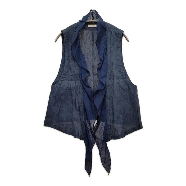 nest Robe 01152-1218 リネンフリル ベスト ネイビー レディース ネストローブ【中古】5-1016M∞