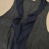 nest Robe 01152-1218 リネンフリル ベスト ネイビー レディース ネストローブ【中古】5-1016M∞