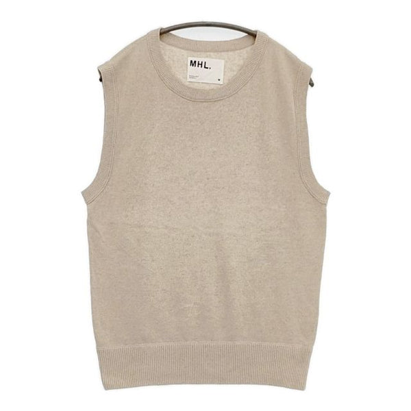 MHL. 596-9260503 DRY LINEN COTTON VEST ノースリーブニット ベスト ベージュ メンズ エムエイチエル【中古】5-1016M∞