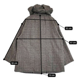 nest Robe グレンチェック フード 01143-2104 ショート丈 コート グレー ブラック レディース ネストローブ【中古】5-1108T♪