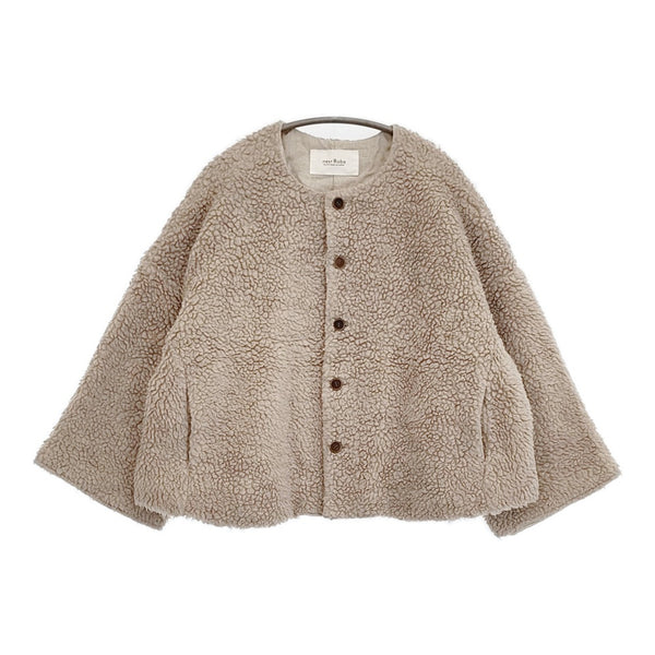 nest Robe ウールボアノーカラージャケット 01223-1035 ノーカラージャケット ベージュ レディース ネストローブ【中古】5-1108T♪