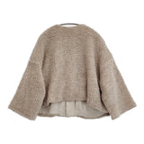 nest Robe ウールボアノーカラージャケット 01223-1035 ノーカラージャケット ベージュ レディース ネストローブ【中古】5-1108T♪