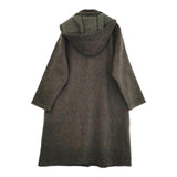 nest Robe シェットランドウールフード付きコート 01193-1184 定価58300円 リバーシブル コート カーキ レディース ネストローブ【中古】5-1108A♪