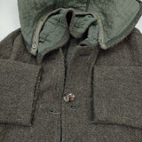 nest Robe シェットランドウールフード付きコート 01193-1184 定価58300円 リバーシブル コート カーキ レディース ネストローブ【中古】5-1108A♪