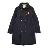 Danton ウールモッサ ラウンドカラーコート サイズ36 コート ネイビー レディース ダントン【中古】5-1115A♪