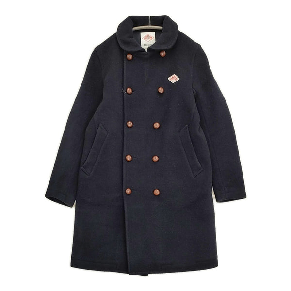 Danton ウールモッサ ラウンドカラーコート サイズ36 コート ネイビー レディース ダントン【中古】5-1115A♪