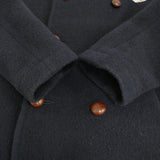 Danton ウールモッサ ラウンドカラーコート サイズ36 コート ネイビー レディース ダントン【中古】5-1115A♪