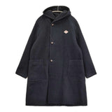 Danton ウールモッサ フード付き サイズ36 コート ネイビー レディース ダントン【中古】5-1115A♪