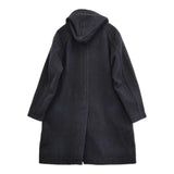 Danton ウールモッサ フード付き サイズ36 コート ネイビー レディース ダントン【中古】5-1115A♪