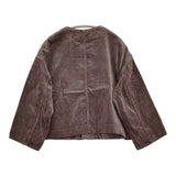 nest Robe コーデュロイ 01203-1006 ブルゾン ノーカラージャケット ブラウン レディース ネストローブ【中古】5-1206T♪
