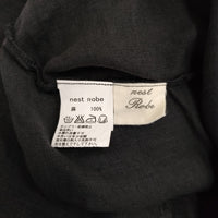 nest Robe 01161-1086-2 リネン バンドカラー シャツ ワンピース ブラック レディース ネストローブ【中古】5-0819M♪