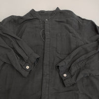 nest Robe 01161-1086-2 リネン バンドカラー シャツ ワンピース ブラック レディース ネストローブ【中古】5-0819M♪