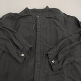 nest Robe 01161-1086-2 リネン バンドカラー シャツ ワンピース ブラック レディース ネストローブ【中古】5-0819M♪