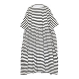 nest Robe アリゾナコトンボーダーワンピース 01221-1015-1 ギャザー ワンピース ホワイト ネイビー レディース ネストローブ【中古】5-0819S♪