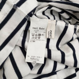 nest Robe アリゾナコトンボーダーワンピース 01221-1015-1 ギャザー ワンピース ホワイト ネイビー レディース ネストローブ【中古】5-0819S♪