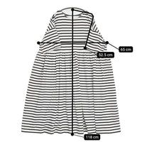 nest Robe アリゾナコトンボーダーワンピース 01221-1015-1 ギャザー ワンピース ホワイト ネイビー レディース ネストローブ【中古】5-0819S♪