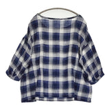 Bisque by nest Robe 03142-3258 コットン チェック ブラウス シャツ ネイビー ホワイト レディース ビスク バイ ネストローブ【中古】5-0819M♪