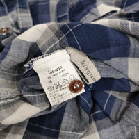 Bisque by nest Robe 03142-3258 コットン チェック ブラウス シャツ ネイビー ホワイト レディース ビスク バイ ネストローブ【中古】5-0819M♪