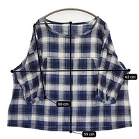 Bisque by nest Robe 03142-3258 コットン チェック ブラウス シャツ ネイビー ホワイト レディース ビスク バイ ネストローブ【中古】5-0819M♪