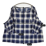Bisque by nest Robe 03142-3258 コットン チェック ブラウス シャツ ネイビー ホワイト レディース ビスク バイ ネストローブ【中古】5-0819M♪