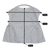 nest Robe 01172-1175 コットンリネン サイドギャザー ストライプ ブラウス シャツ ホワイト ブルー レディース ネストローブ【中古】5-0819S♪