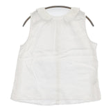 nest Robe 襟レース 01162-1047 ノースリーブ リネン ブラウス シャツ ホワイト レディース ネストローブ【中古】5-0819S♪