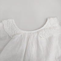 nest Robe 襟レース 01162-1047 ノースリーブ リネン ブラウス シャツ ホワイト レディース ネストローブ【中古】5-0819S♪