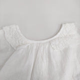 nest Robe 襟レース 01162-1047 ノースリーブ リネン ブラウス シャツ ホワイト レディース ネストローブ【中古】5-0819S♪