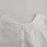 nest Robe 襟レース 01162-1047 ノースリーブ リネン ブラウス シャツ ホワイト レディース ネストローブ【中古】5-0819S♪