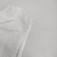 nest Robe 襟レース 01162-1047 ノースリーブ リネン ブラウス シャツ ホワイト レディース ネストローブ【中古】5-0819S♪