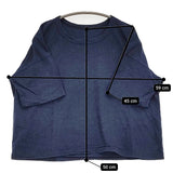 nest Robe ワイド 短丈 01152-1214 ポケット付き 無地 半袖Ｔシャツ カットソー ネイビー レディース ネストローブ【中古】5-0819S♪