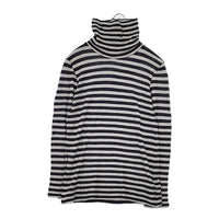 nest Robe 01153-2152 コットンウール ボーダー ハイネック 日本製 カットソー ネイビー ライトグレー レディース ネストローブ【中古】5-1007T△