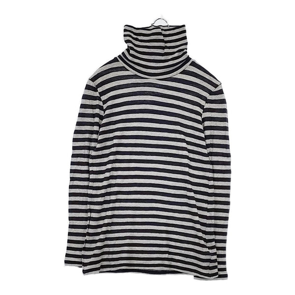 nest Robe 01153-2152 コットンウール ボーダー ハイネック 日本製 カットソー ネイビー ライトグレー レディース ネストローブ【中古】5-1007T△