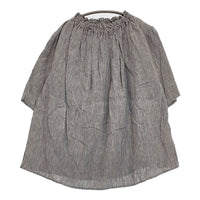 nest Robe 先染めリネンフリルカラーブラウス 01202-1501 ブラウス シャツ ブルー ベージュ レディース ネストローブ【中古】5-0819S♪