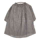 nest Robe 先染めリネンフリルカラーブラウス 01202-1501 ブラウス シャツ ブルー ベージュ レディース ネストローブ【中古】5-0819S♪
