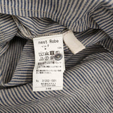 nest Robe 先染めリネンフリルカラーブラウス 01202-1501 ブラウス シャツ ブルー ベージュ レディース ネストローブ【中古】5-0819S♪