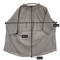 nest Robe 先染めリネンフリルカラーブラウス 01202-1501 ブラウス シャツ ブルー ベージュ レディース ネストローブ【中古】5-0819S♪