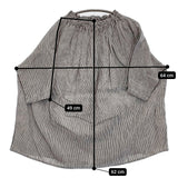 nest Robe 先染めリネンフリルカラーブラウス 01202-1501 ブラウス シャツ ブルー ベージュ レディース ネストローブ【中古】5-0819S♪