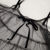 Pual ce cin チュールキャミワンピース 定価11000円 ワンピース ブラック レディース ピュアルセシン【中古】5-1126M∞